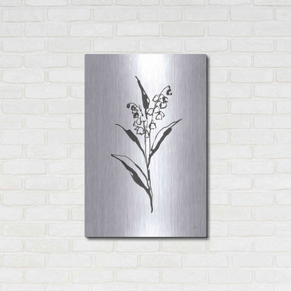 Luxe Metal Art 'Line Lily of the Valley II' by Chris Paschke, Metal Wall Art,24x36