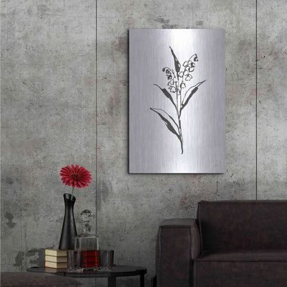 Luxe Metal Art 'Line Lily of the Valley II' by Chris Paschke, Metal Wall Art,24x36