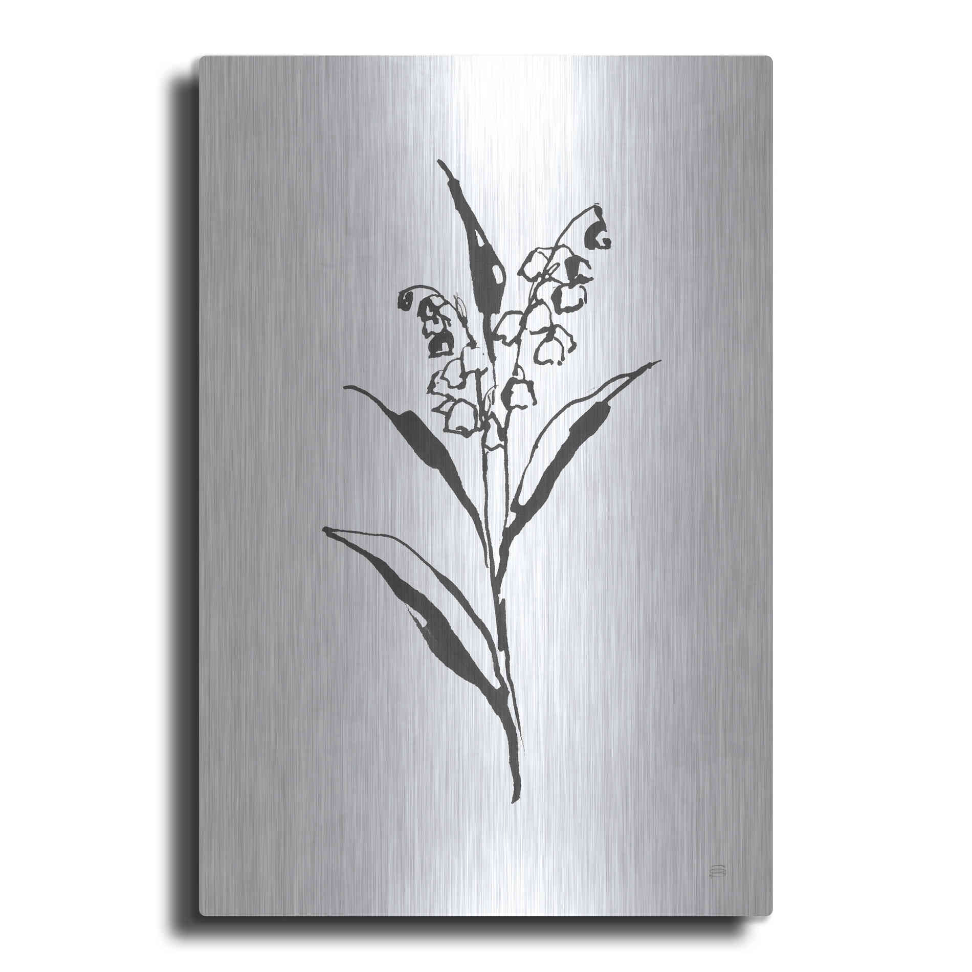 Luxe Metal Art 'Line Lily of the Valley II' by Chris Paschke, Metal Wall Art
