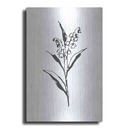Luxe Metal Art 'Line Lily of the Valley II' by Chris Paschke, Metal Wall Art