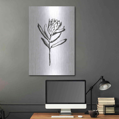 Luxe Metal Art 'Line Protea I' by Chris Paschke, Metal Wall Art,24x36