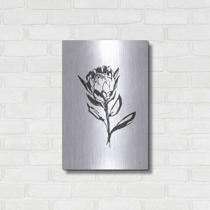 Luxe Metal Art 'Line Protea II' by Chris Paschke, Metal Wall Art,16x24