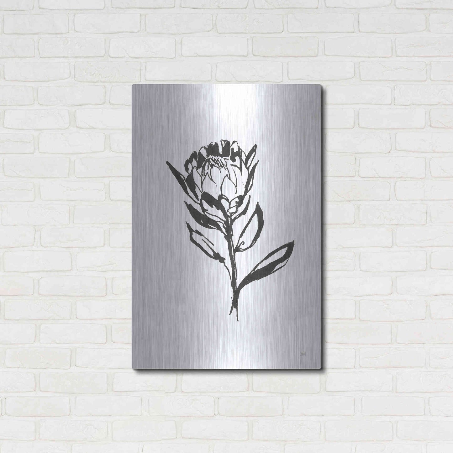 Luxe Metal Art 'Line Protea II' by Chris Paschke, Metal Wall Art,24x36