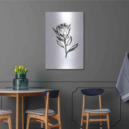 Luxe Metal Art 'Line Protea II' by Chris Paschke, Metal Wall Art,24x36
