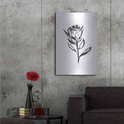 Luxe Metal Art 'Line Protea II' by Chris Paschke, Metal Wall Art,24x36