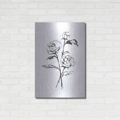 Luxe Metal Art 'Line Ranunculus I' by Chris Paschke, Metal Wall Art,24x36