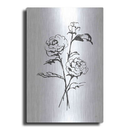 Luxe Metal Art 'Line Ranunculus I' by Chris Paschke, Metal Wall Art