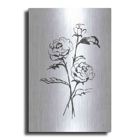 Luxe Metal Art 'Line Ranunculus I' by Chris Paschke, Metal Wall Art