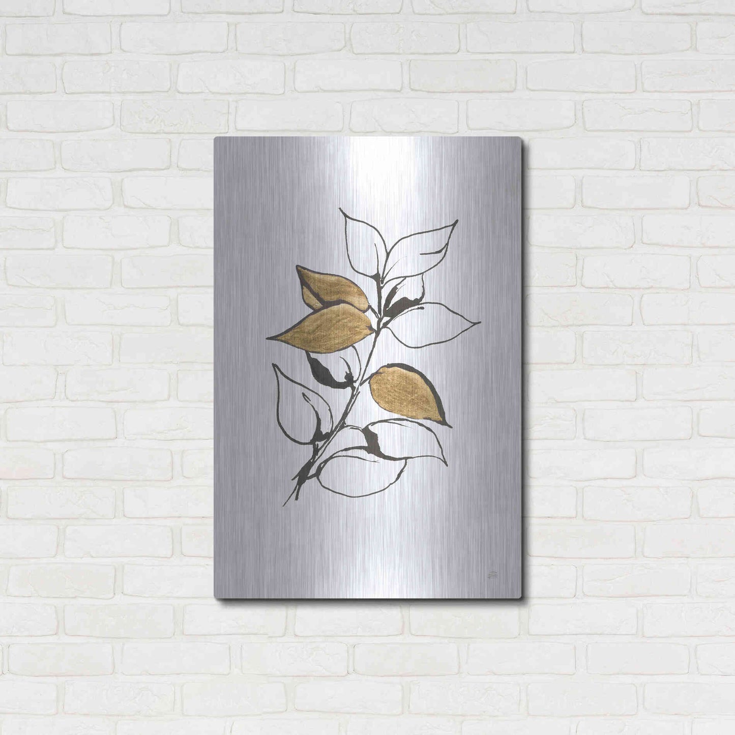 Luxe Metal Art 'Leafed VII' by Chris Paschke, Metal Wall Art,24x36