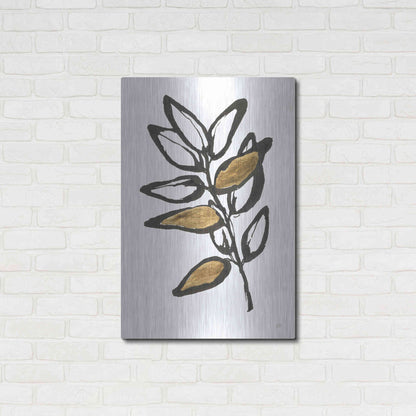 Luxe Metal Art 'Leafed X' by Chris Paschke, Metal Wall Art,24x36