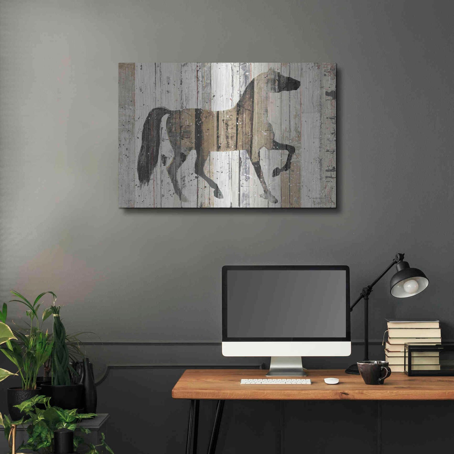 Luxe Metal Art 'Dark Horse' by Michael Mullan, Metal Wall Art,36x24