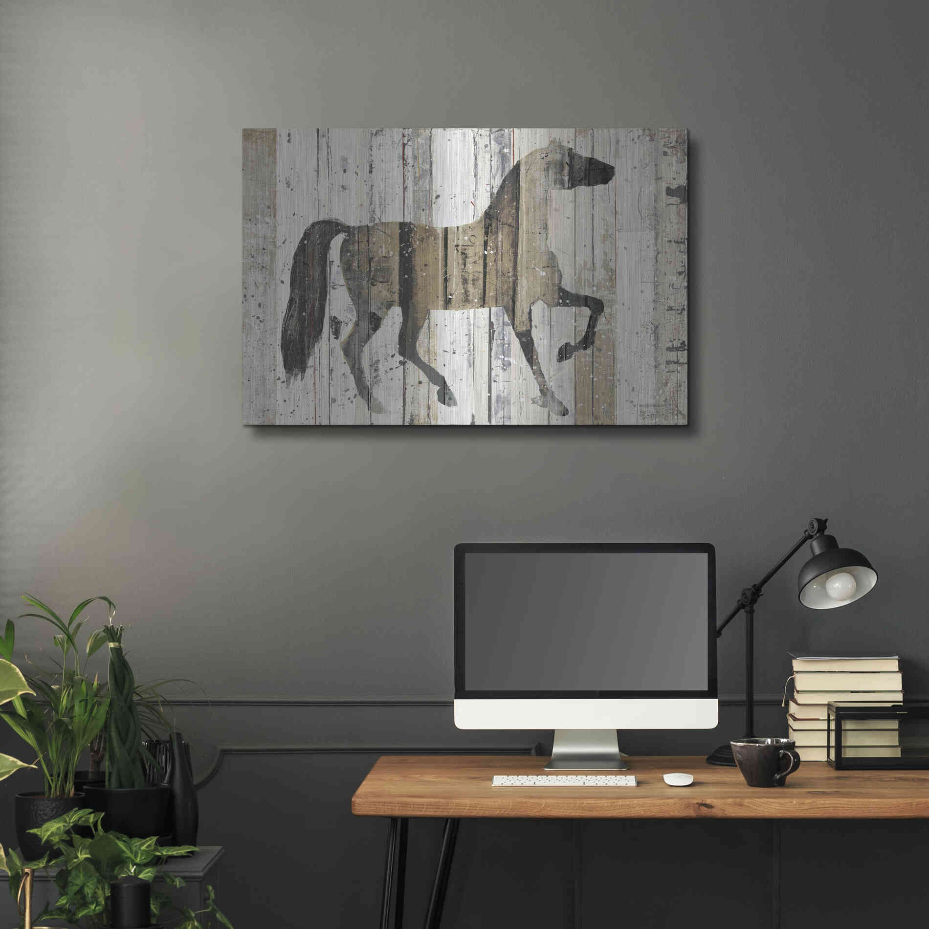 Luxe Metal Art 'Dark Horse' by Michael Mullan, Metal Wall Art,36x24