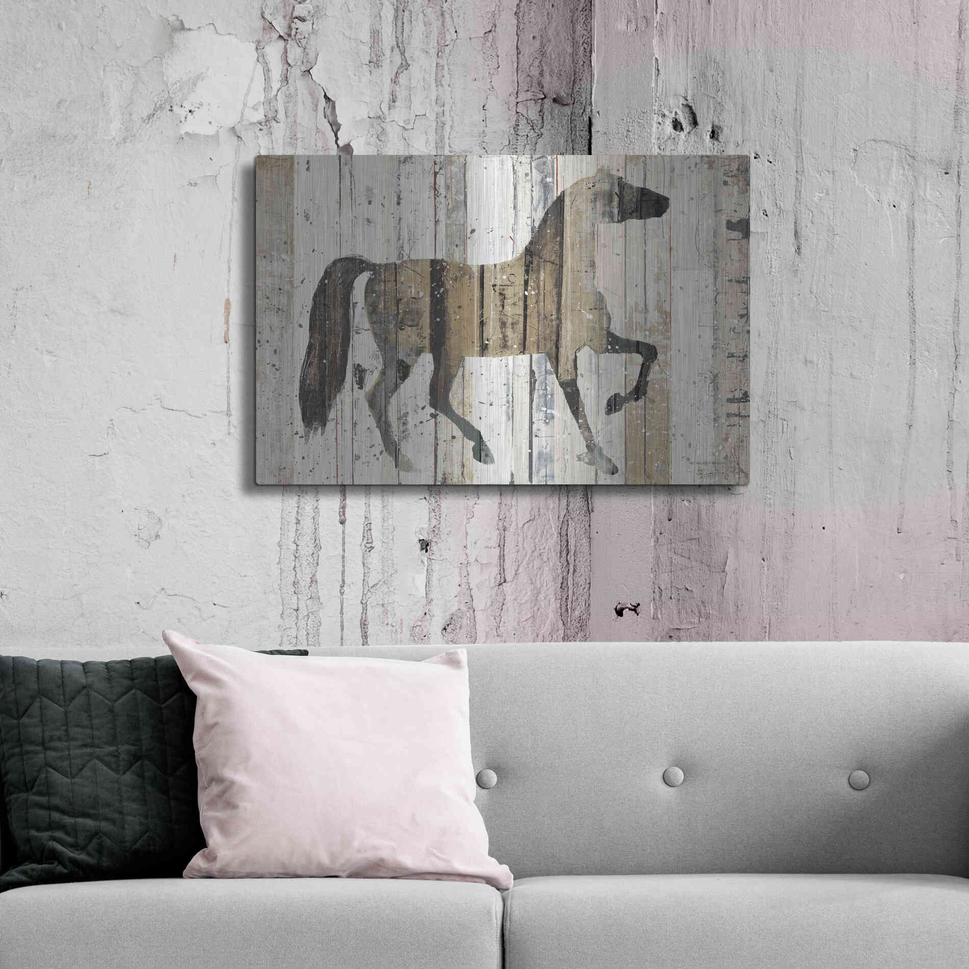 Luxe Metal Art 'Dark Horse' by Michael Mullan, Metal Wall Art,36x24