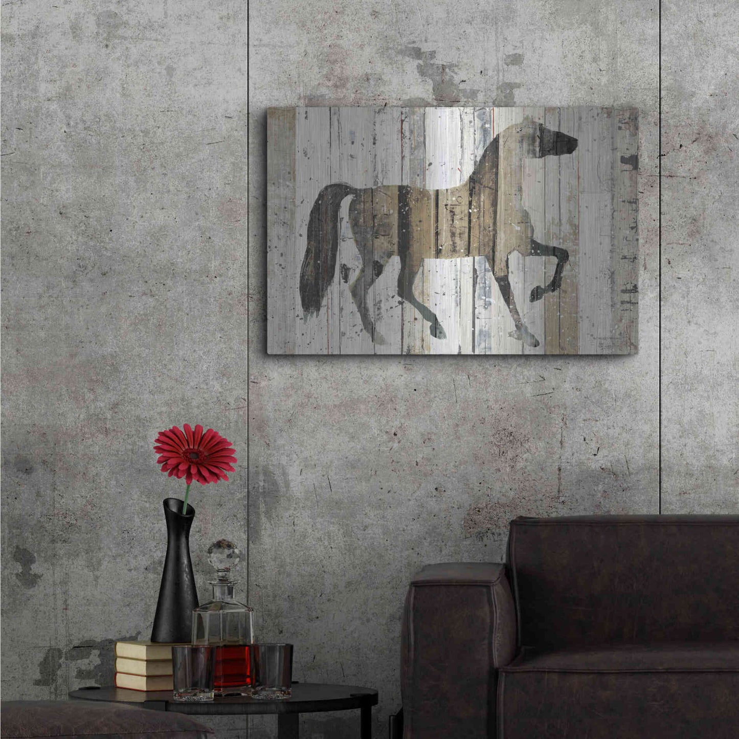 Luxe Metal Art 'Dark Horse' by Michael Mullan, Metal Wall Art,36x24