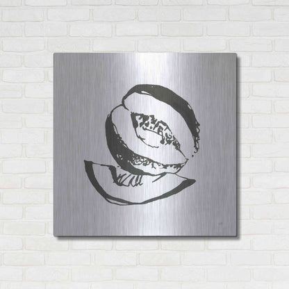 Luxe Metal Art 'Cantaloupe I BW' by Chris Paschke, Metal Wall Art,36x36