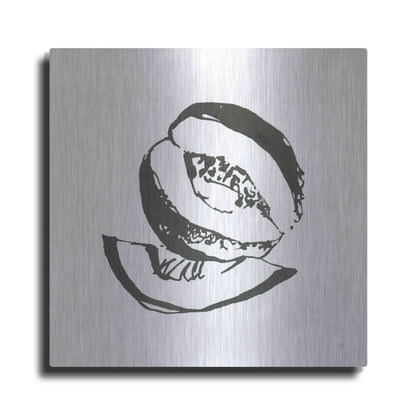 Luxe Metal Art 'Cantaloupe I BW' by Chris Paschke, Metal Wall Art