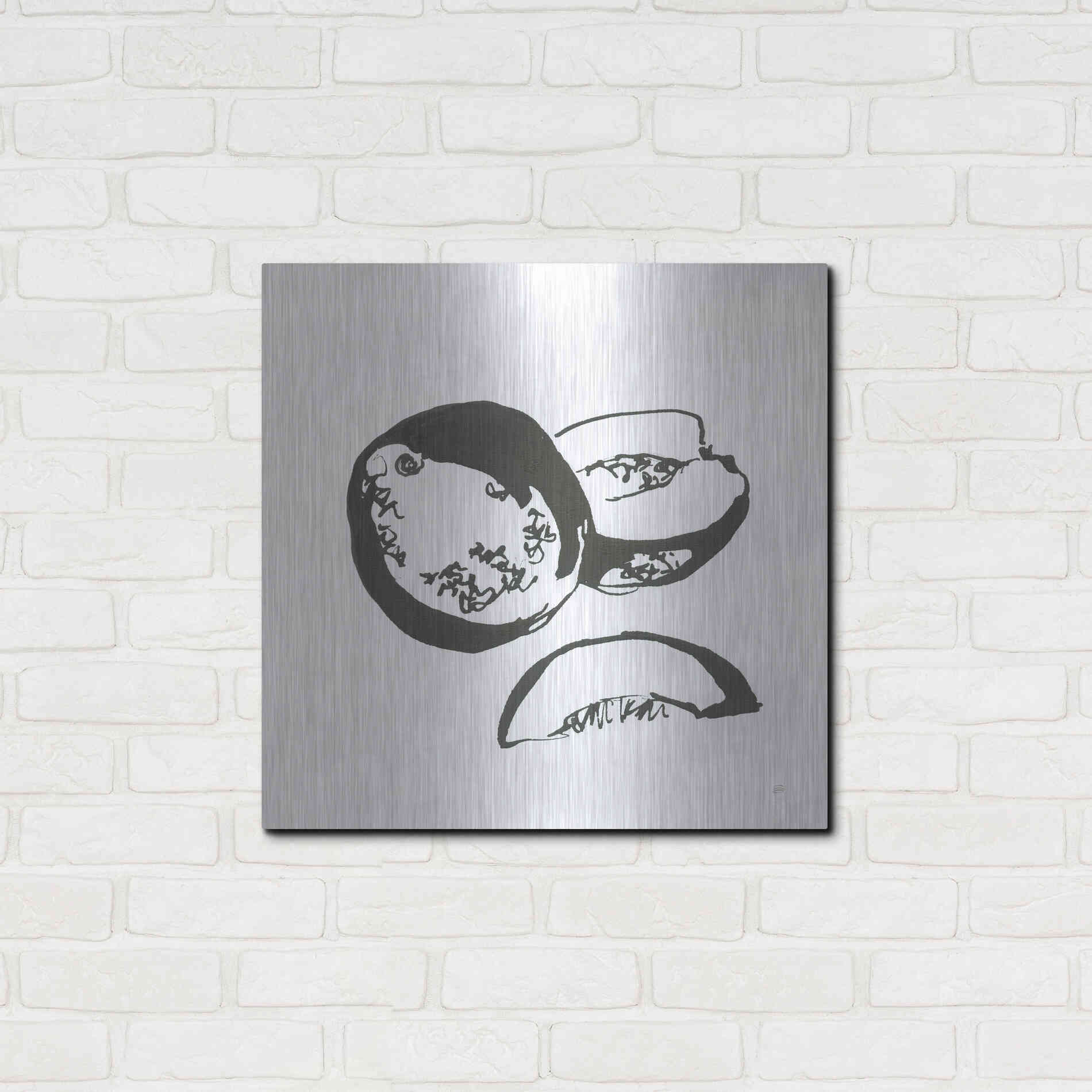 Luxe Metal Art 'Cantaloupe II BW' by Chris Paschke, Metal Wall Art,24x24