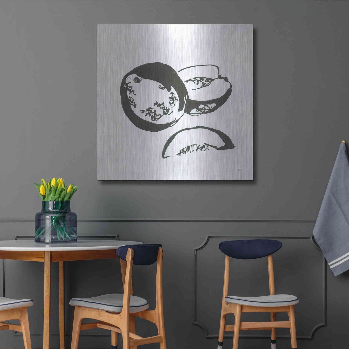 Luxe Metal Art 'Cantaloupe II BW' by Chris Paschke, Metal Wall Art,36x36