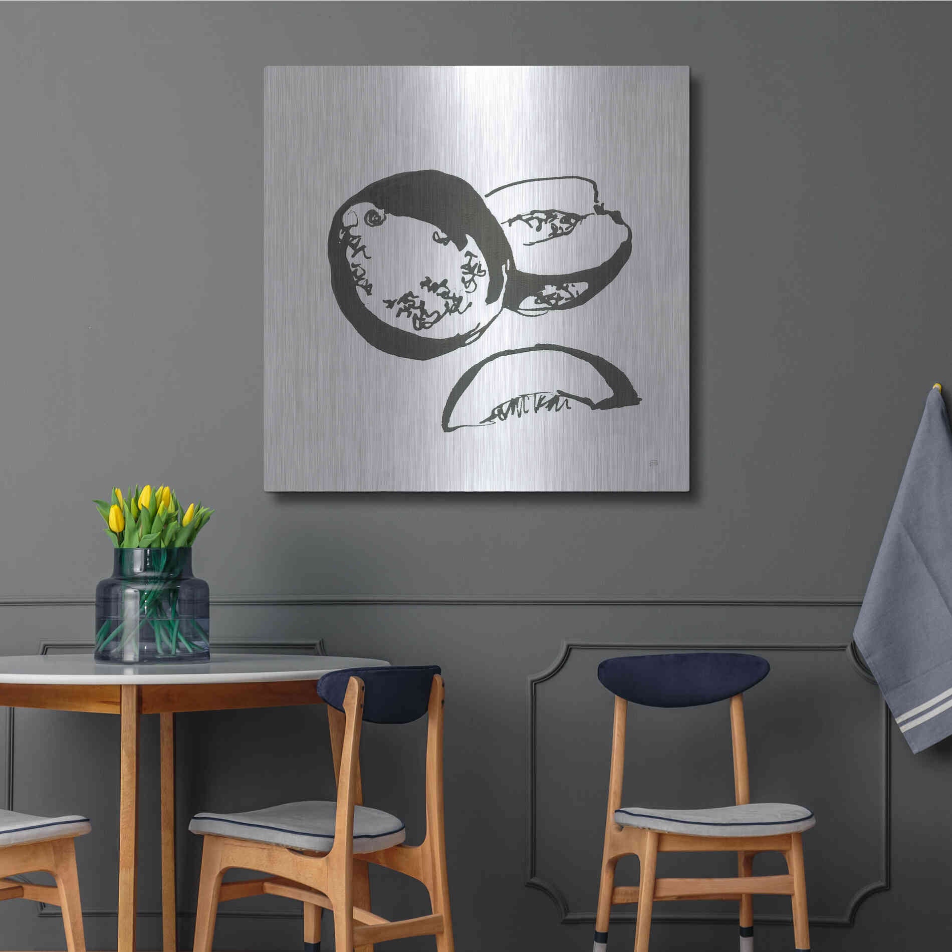 Luxe Metal Art 'Cantaloupe II BW' by Chris Paschke, Metal Wall Art,36x36