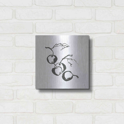 Luxe Metal Art 'Cherries BW' by Chris Paschke, Metal Wall Art,12x12