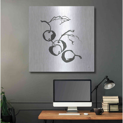 Luxe Metal Art 'Cherries BW' by Chris Paschke, Metal Wall Art,36x36