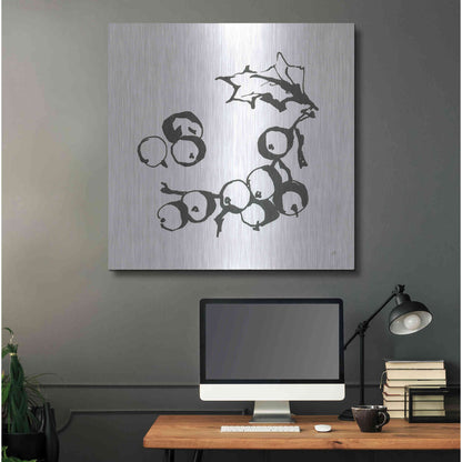 Luxe Metal Art 'Grapes II BW' by Chris Paschke, Metal Wall Art,36x36