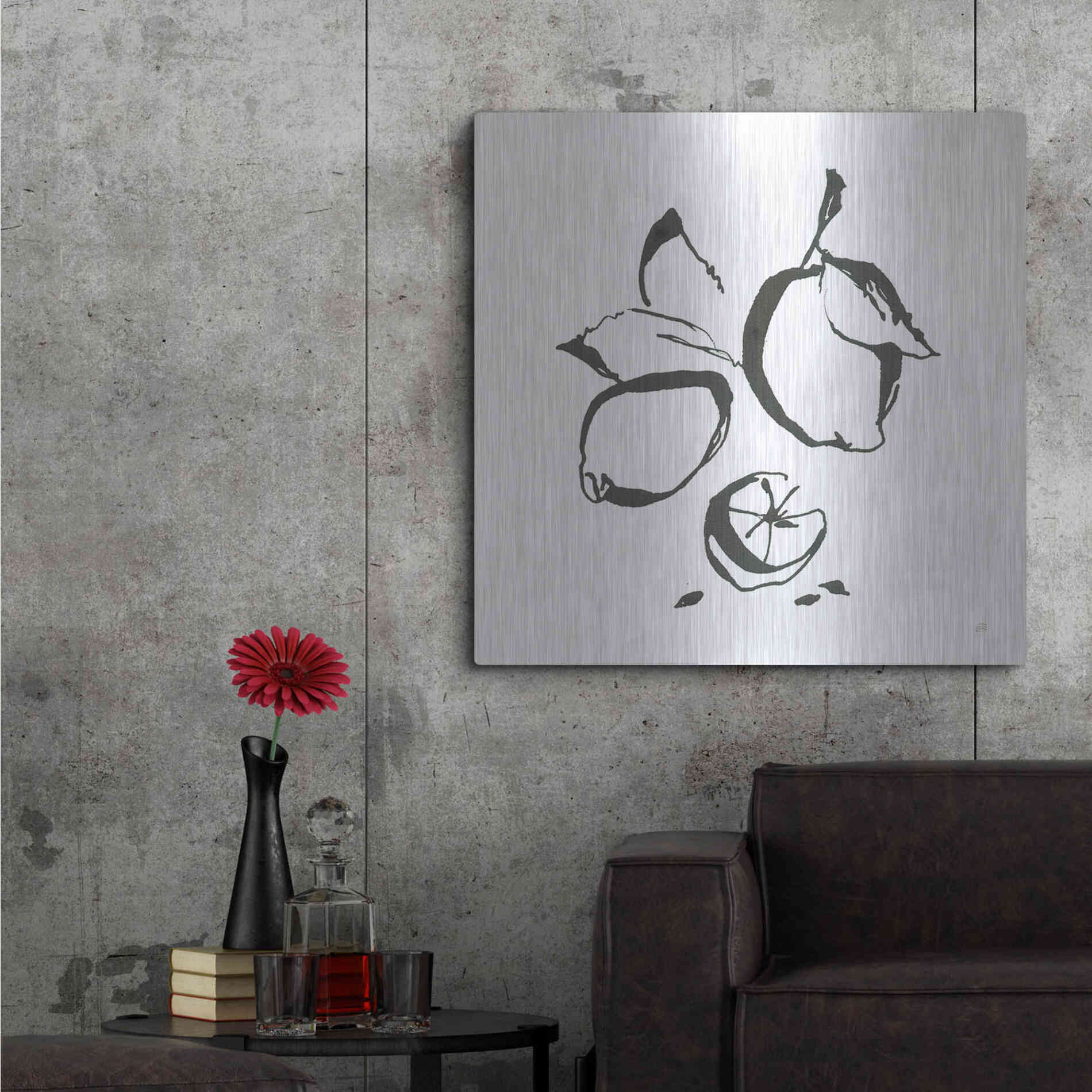 Luxe Metal Art 'Lemons BW' by Chris Paschke, Metal Wall Art,36x36