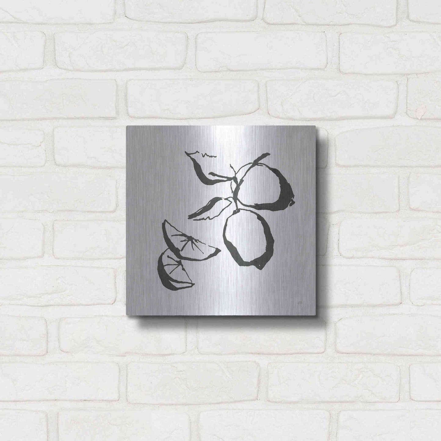 Luxe Metal Art 'Limes BW' by Chris Paschke, Metal Wall Art,12x12