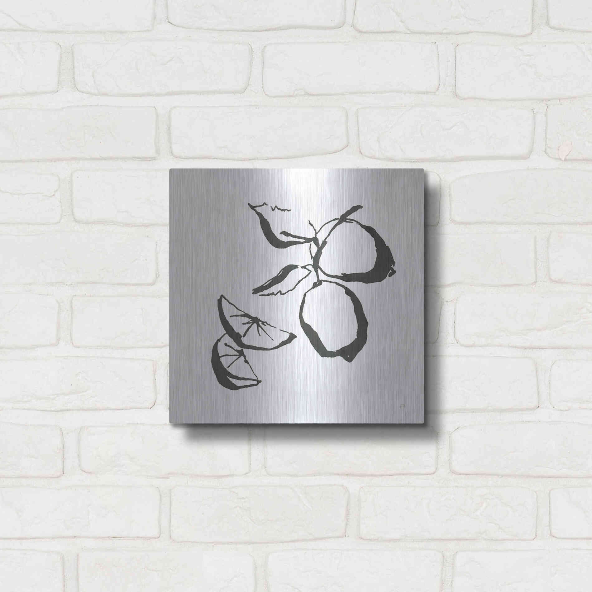 Luxe Metal Art 'Limes BW' by Chris Paschke, Metal Wall Art,12x12
