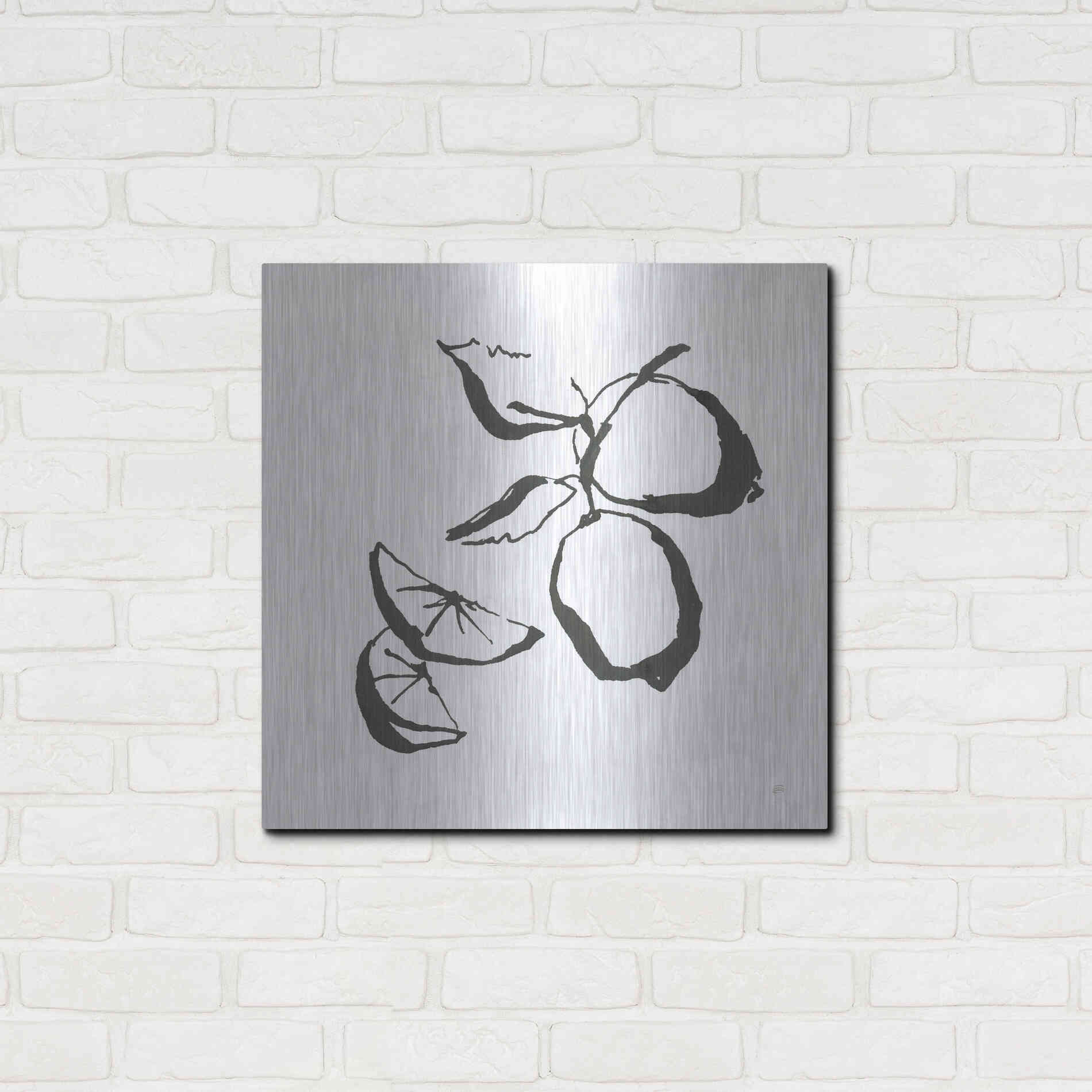 Luxe Metal Art 'Limes BW' by Chris Paschke, Metal Wall Art,24x24