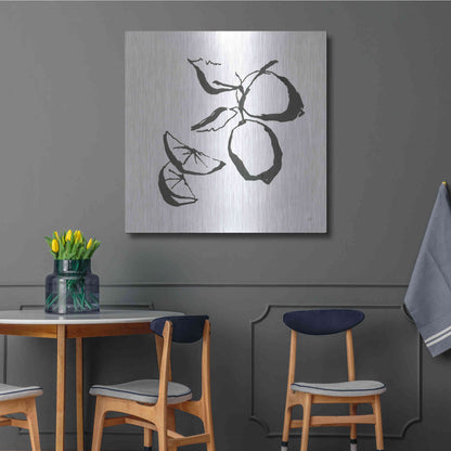 Luxe Metal Art 'Limes BW' by Chris Paschke, Metal Wall Art,36x36