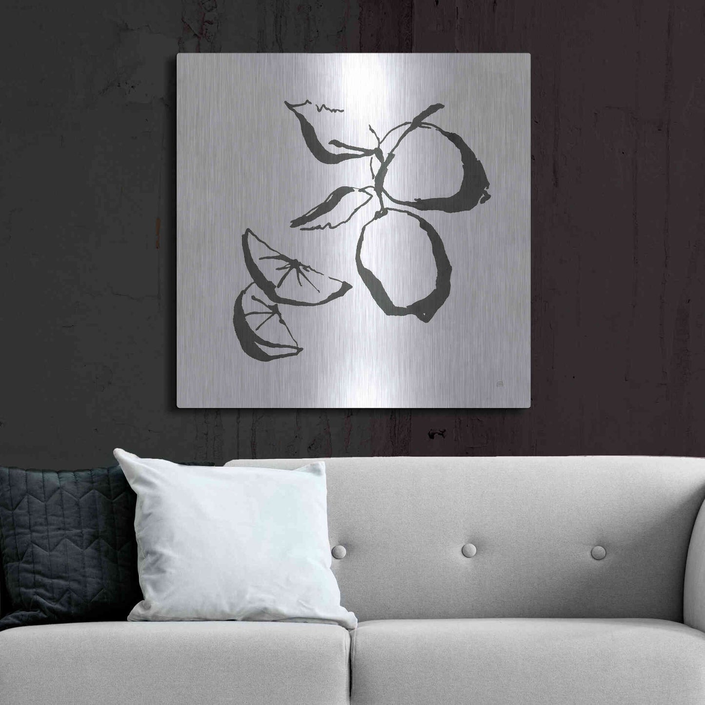 Luxe Metal Art 'Limes BW' by Chris Paschke, Metal Wall Art,36x36