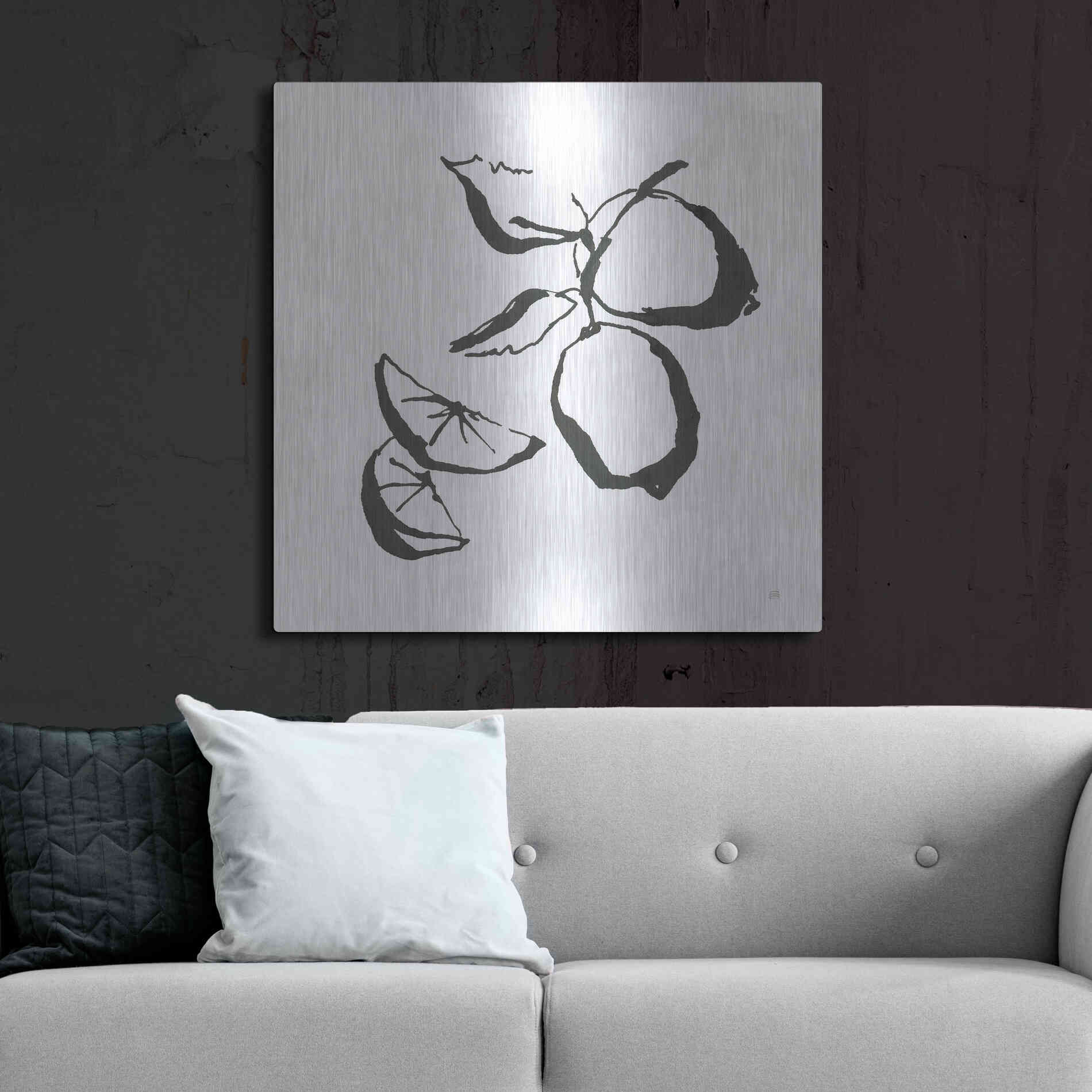 Luxe Metal Art 'Limes BW' by Chris Paschke, Metal Wall Art,36x36
