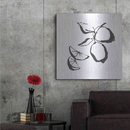 Luxe Metal Art 'Limes BW' by Chris Paschke, Metal Wall Art,36x36