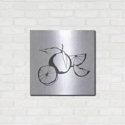 Luxe Metal Art 'Oranges BW' by Chris Paschke, Metal Wall Art,24x24