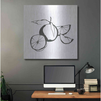 Luxe Metal Art 'Oranges BW' by Chris Paschke, Metal Wall Art,36x36