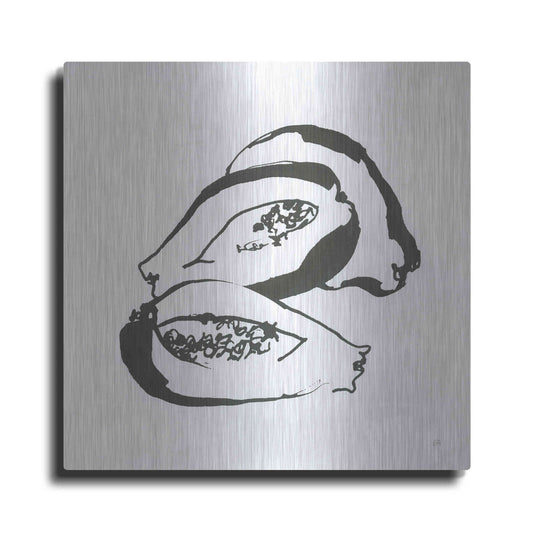 Luxe Metal Art 'Papaya BW' by Chris Paschke, Metal Wall Art