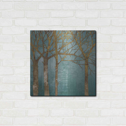 Luxe Metal Art 'Golden Day Turquoise' by Kathrine Lovell, Metal Wall Art,24x24