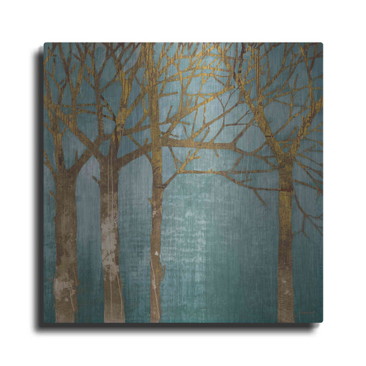 Luxe Metal Art 'Golden Day Turquoise' by Kathrine Lovell, Metal Wall Art