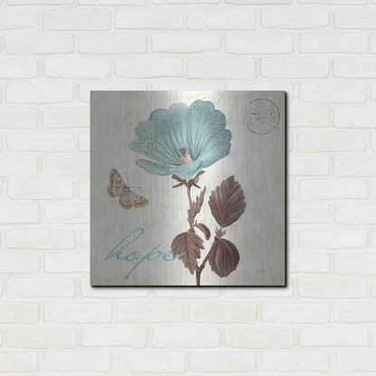 Luxe Metal Art 'Touch of Blue III Hope' by Katie Pertiet, Metal Wall Art,24x24