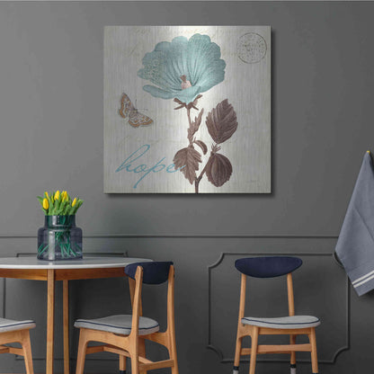 Luxe Metal Art 'Touch of Blue III Hope' by Katie Pertiet, Metal Wall Art,36x36