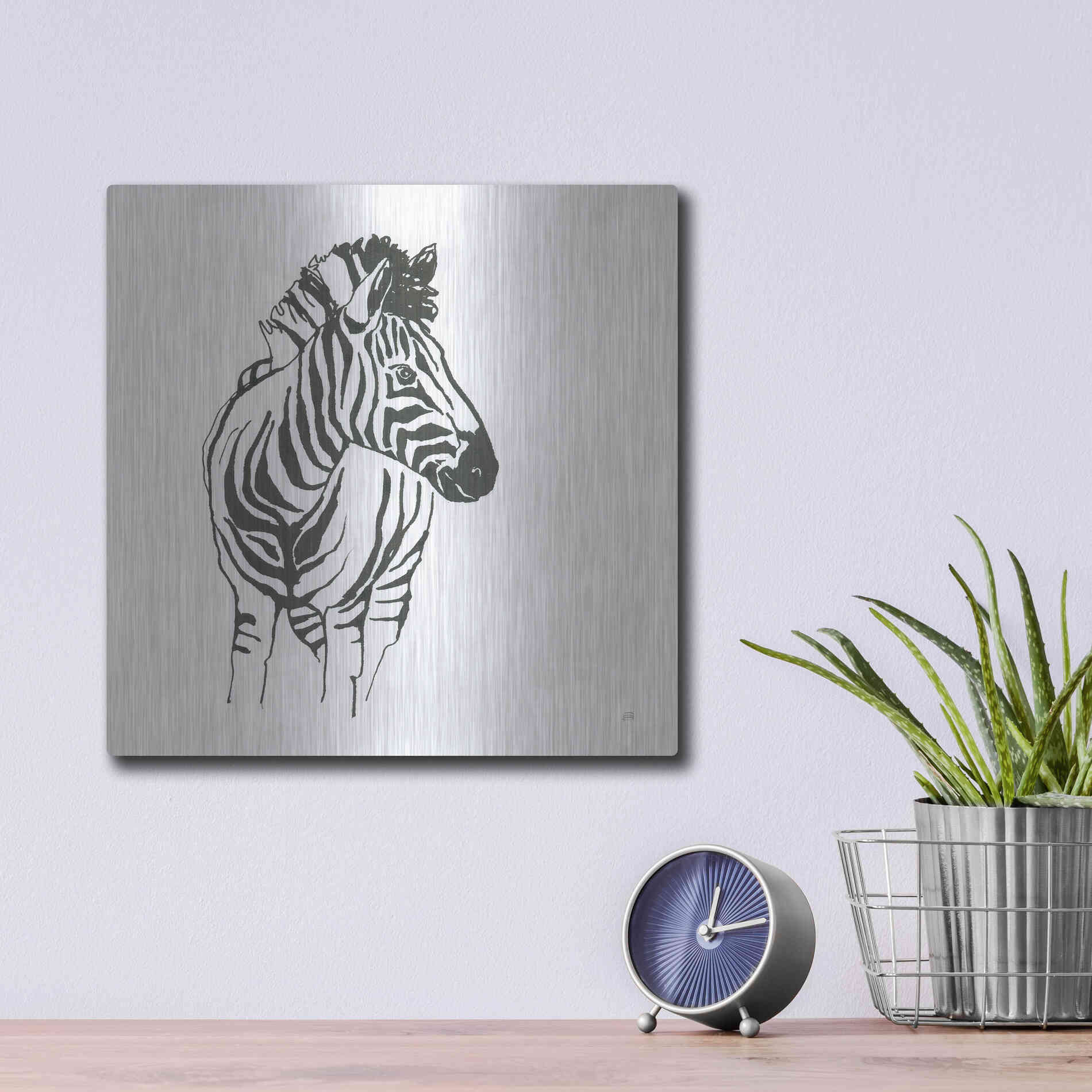 Luxe Metal Art 'African Animals VIII' by Chris Paschke, Metal Wall Art,12x12