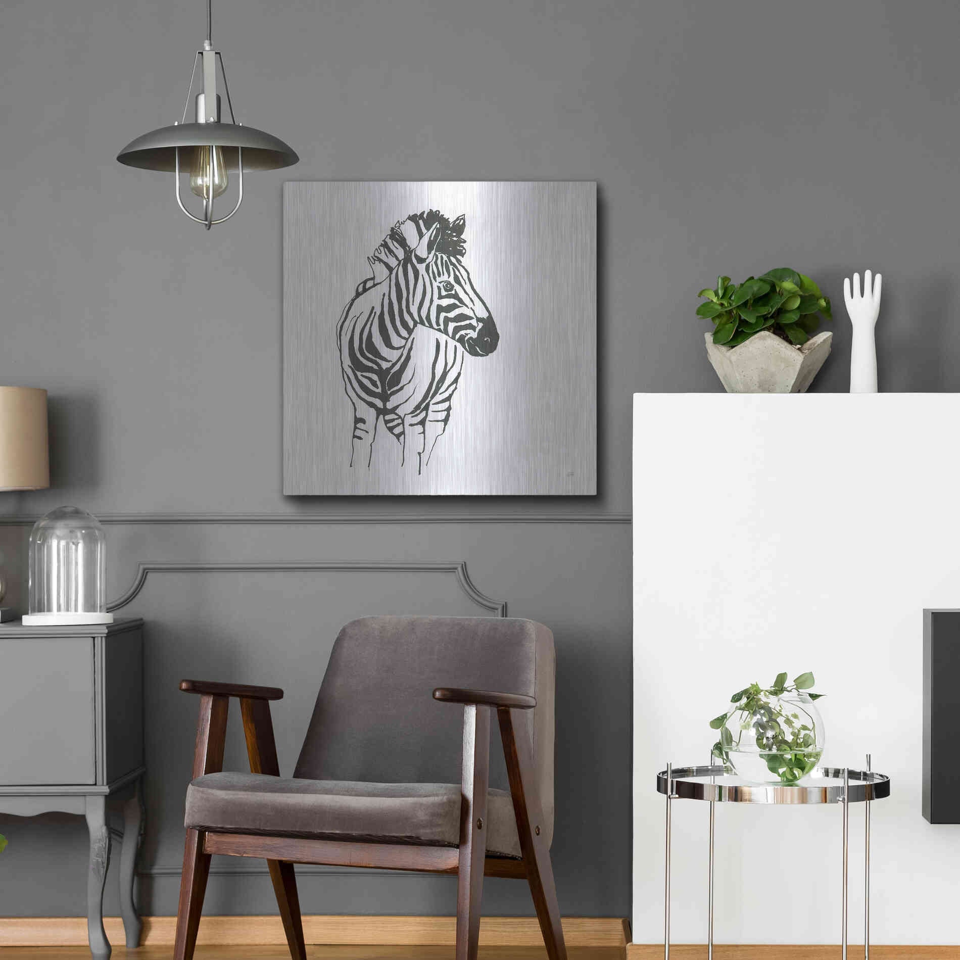 Luxe Metal Art 'African Animals VIII' by Chris Paschke, Metal Wall Art,24x24