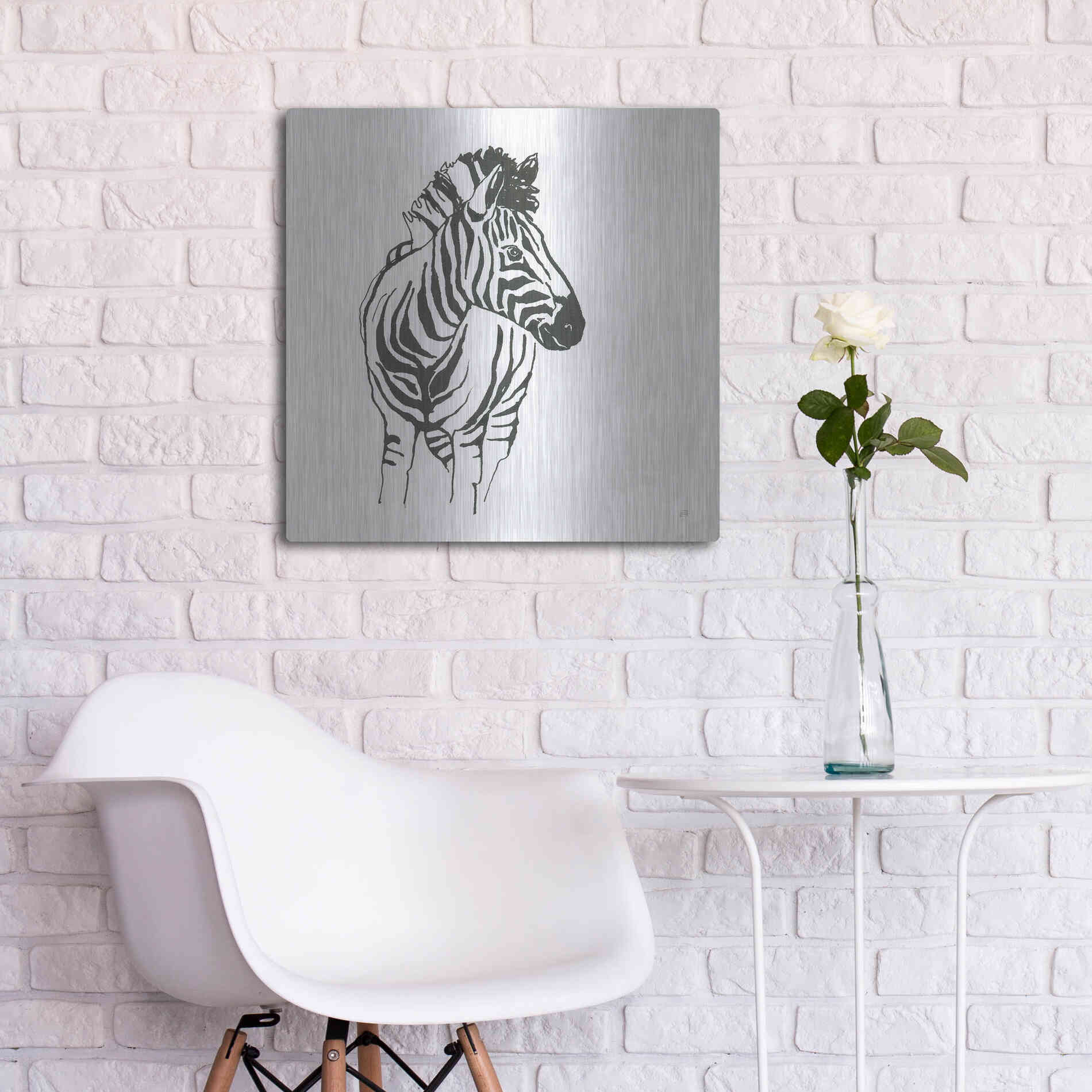 Luxe Metal Art 'African Animals VIII' by Chris Paschke, Metal Wall Art,24x24