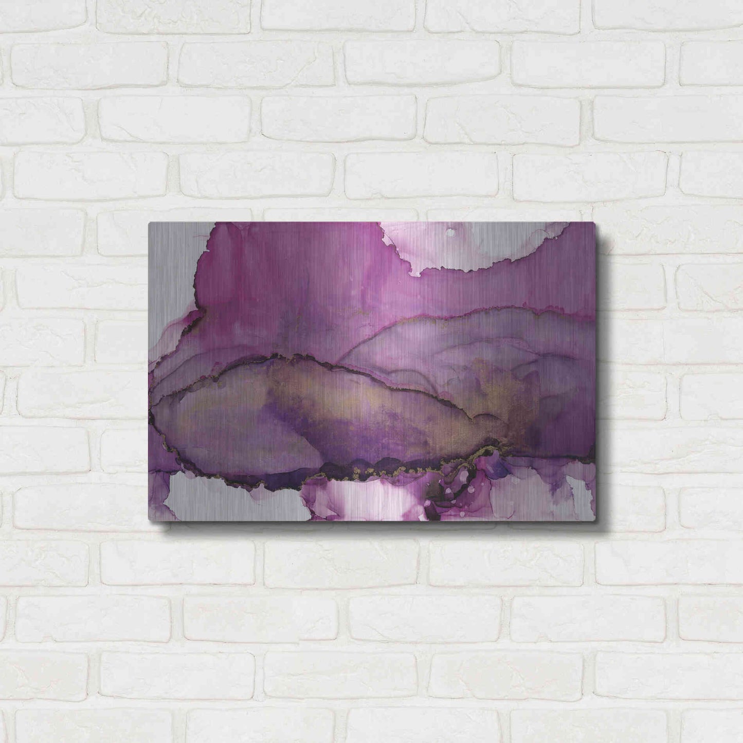 Luxe Metal Art 'Violet' by Chris Paschke, Metal Wall Art,24x16