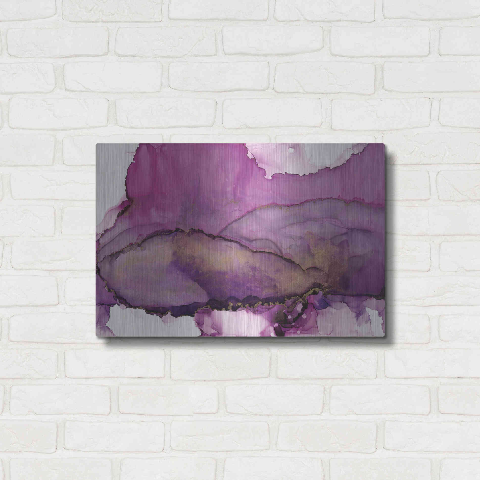 Luxe Metal Art 'Violet' by Chris Paschke, Metal Wall Art,24x16