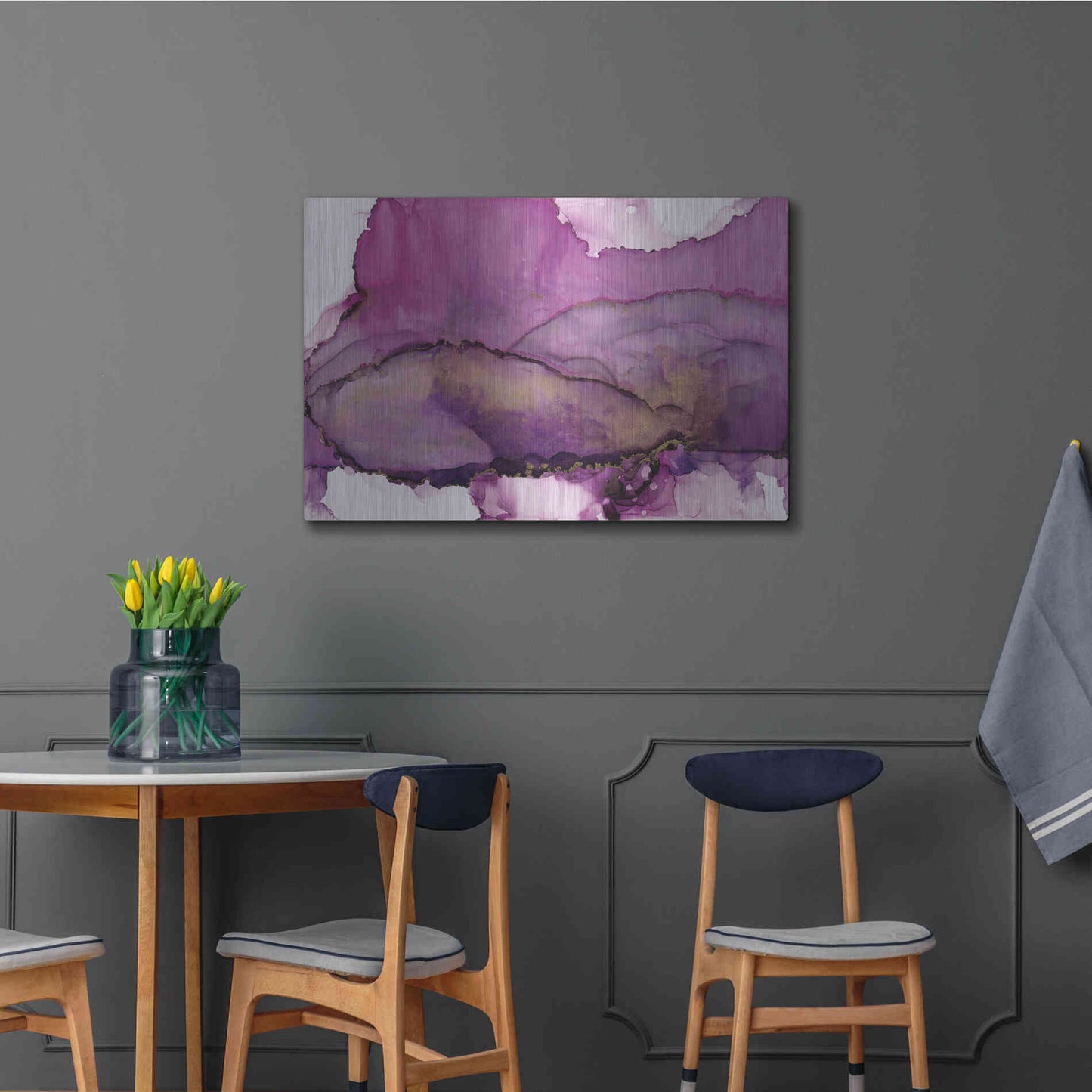 Luxe Metal Art 'Violet' by Chris Paschke, Metal Wall Art,36x24