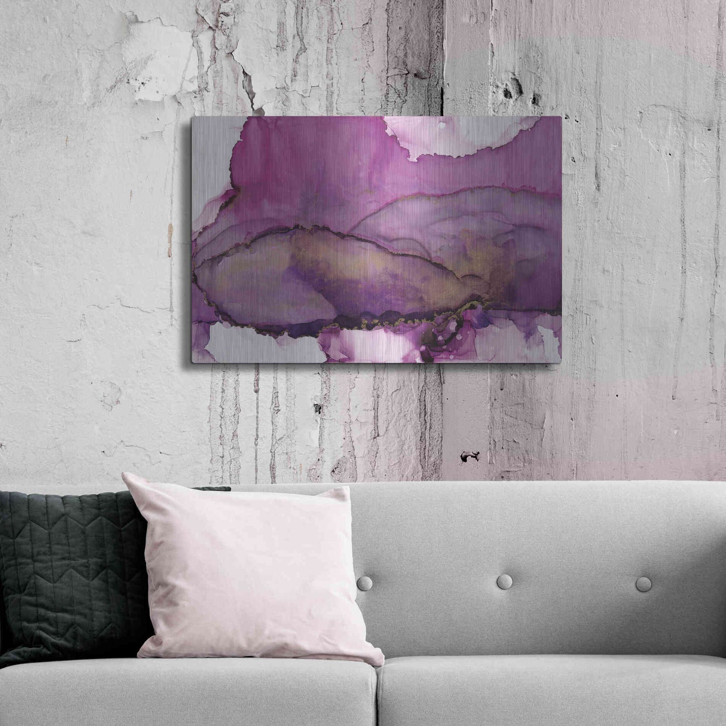 Luxe Metal Art 'Violet' by Chris Paschke, Metal Wall Art,36x24