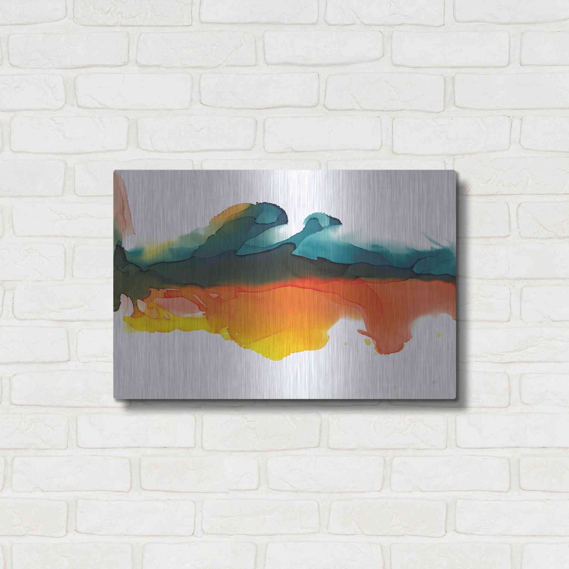 Luxe Metal Art 'Hills' by Chris Paschke, Metal Wall Art,24x16