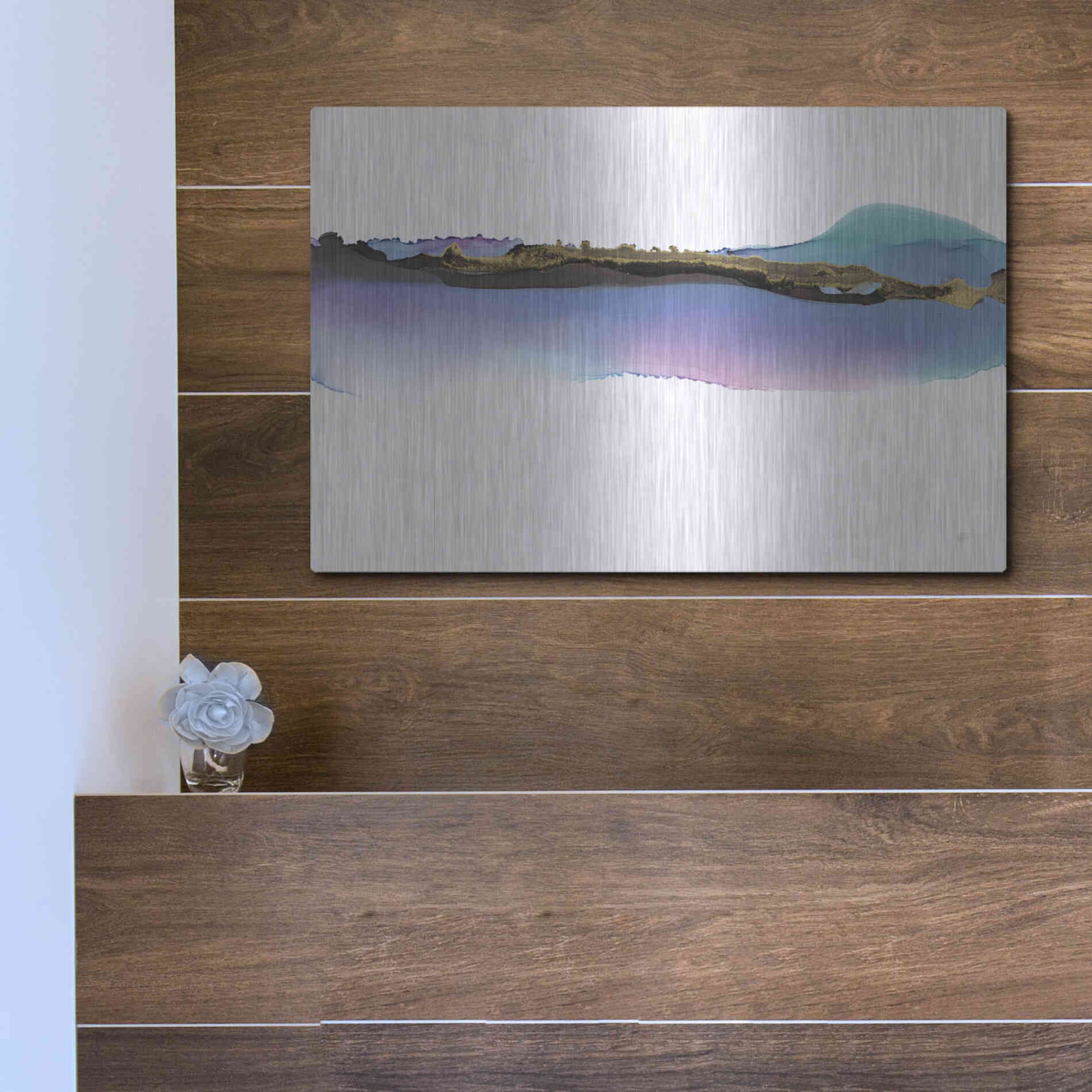 Luxe Metal Art 'Island' by Chris Paschke, Metal Wall Art,16x12